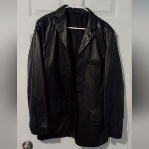 Reaction Kenneth Cole Black Leather Blazer